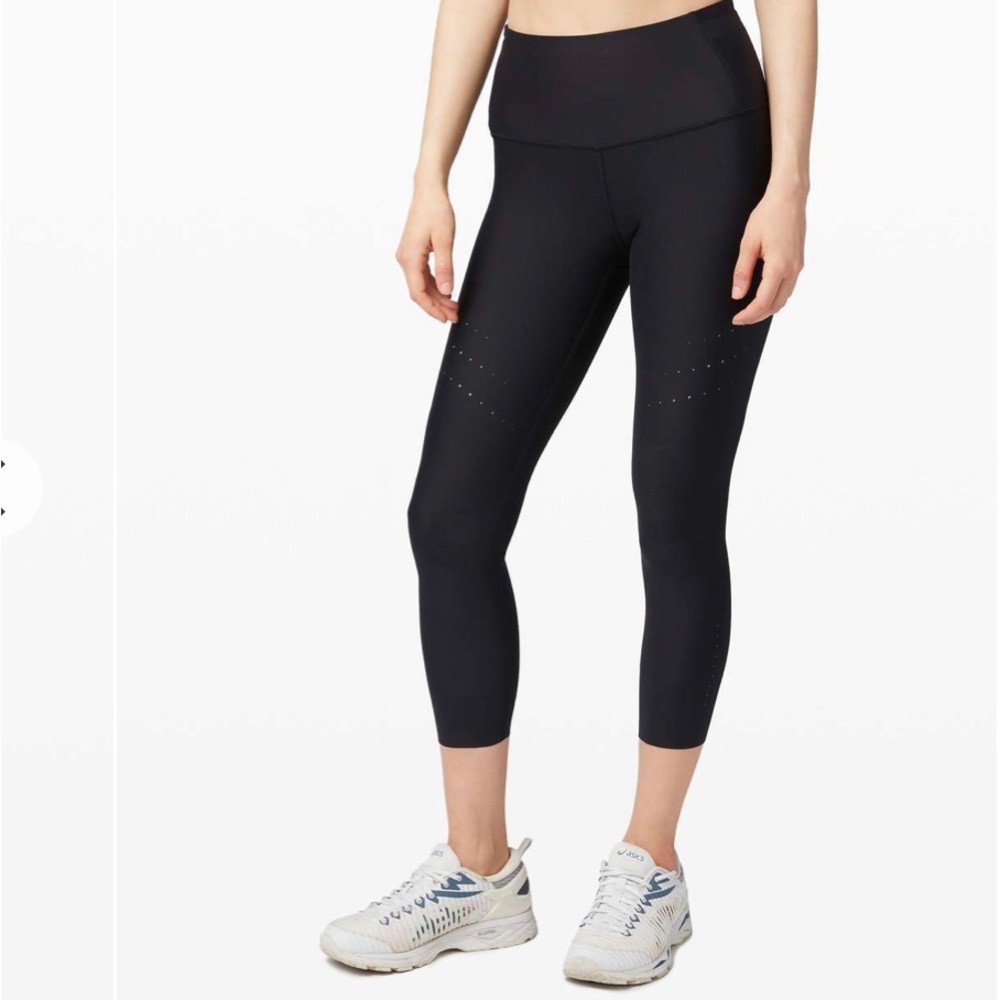 Lululemon Zoned In High Rise Crop 23" Chambray